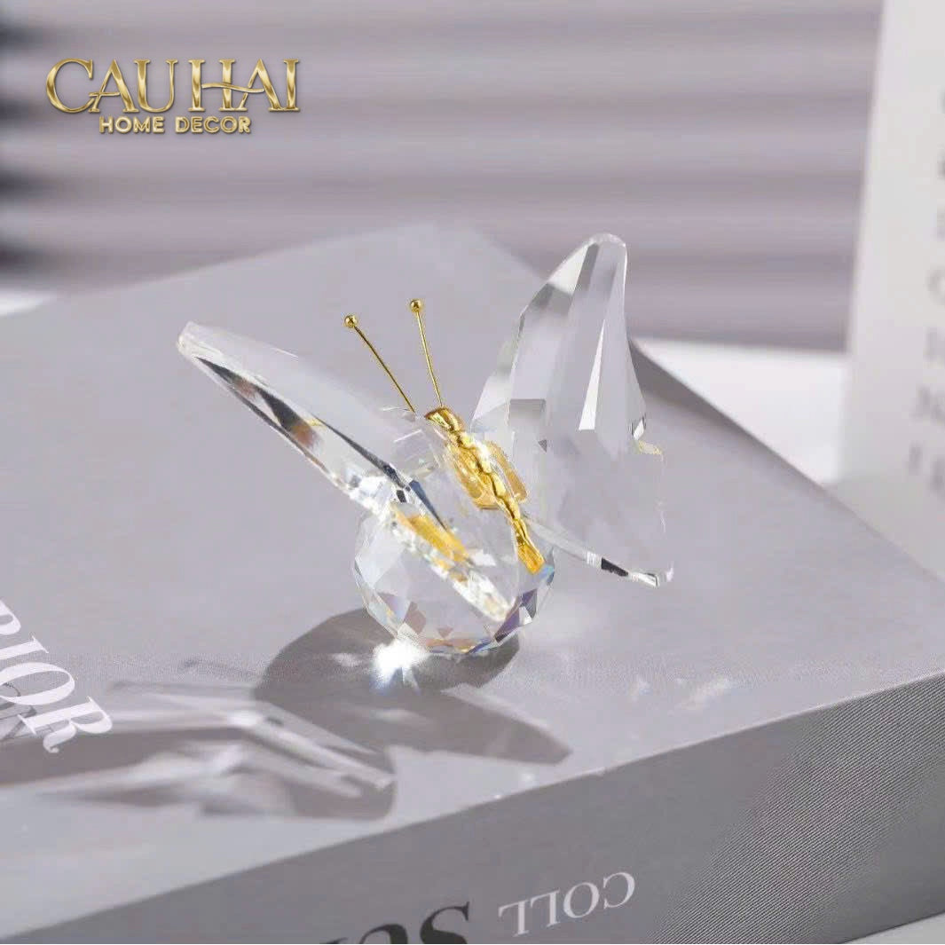 Tượng Mini Bướm Pha Lê Petit Papillon En Cristaleries 7.5x7x5-TRANG TRÍ-CẬU HAI HOME DECOR-CẬU HAI HOME DECOR