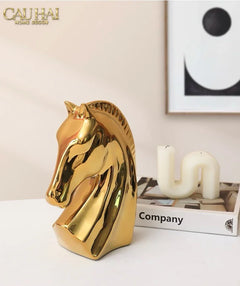 Tượng Ngựa Gilded Cheval H27 Fw25-CẬU HAI HOME DECOR