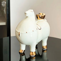 Tượng Ngựa Gốm Tráng Men Kim Mã Phú Quý-CẬU HAI HOME DECOR