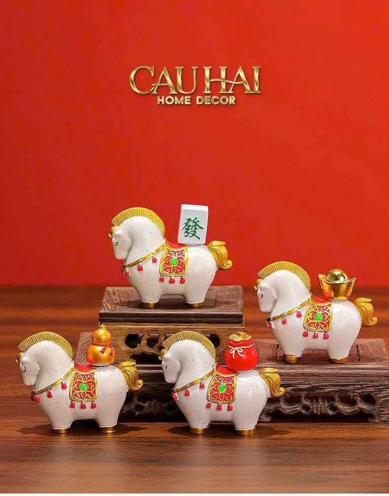 Tượng Ngựa May Mắn - Kim Mã Cát Lợi - Gift Box-CẬU HAI HOME DECOR