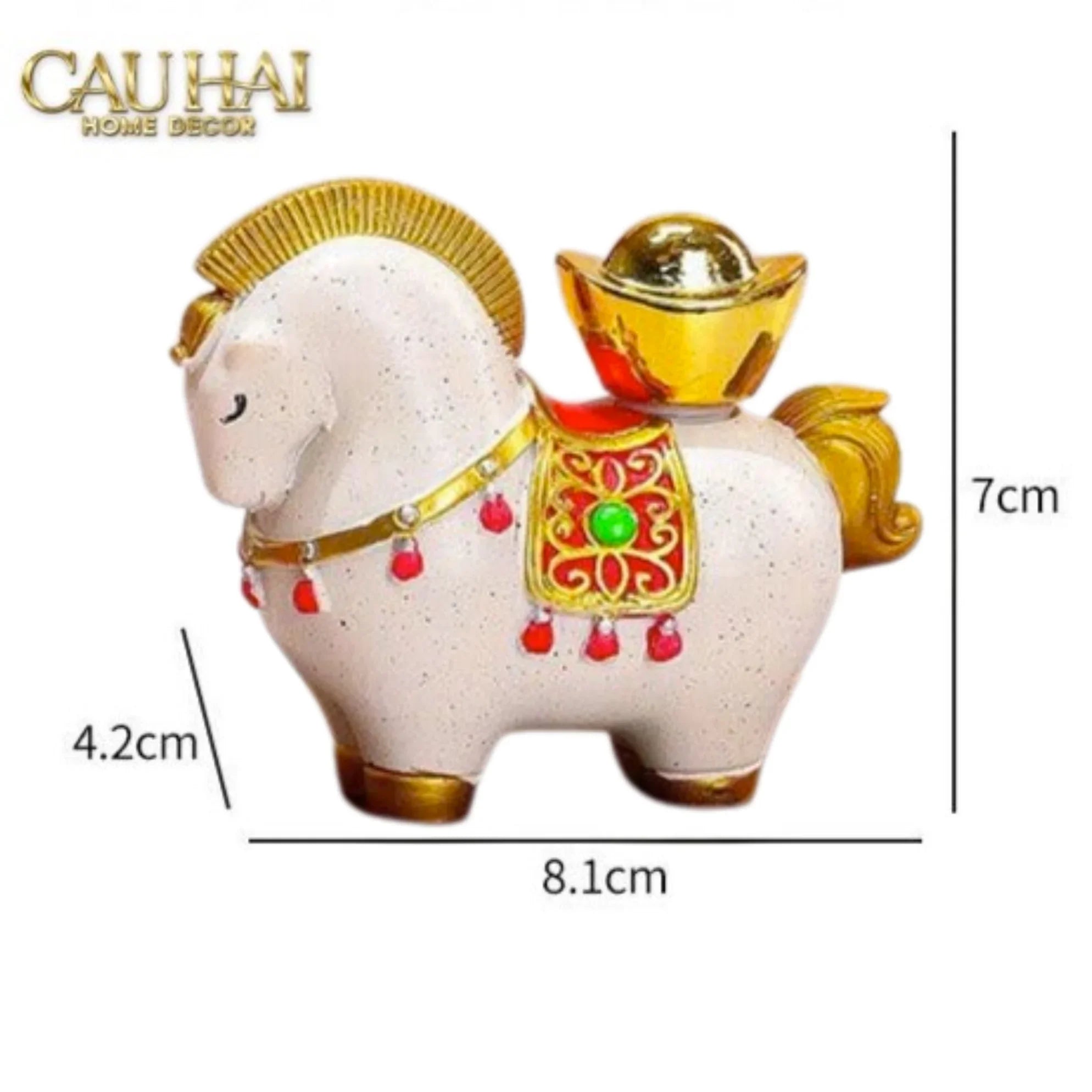 Tượng Ngựa May Mắn - Kim Mã Cát Lợi - Gift Box-CẬU HAI HOME DECOR