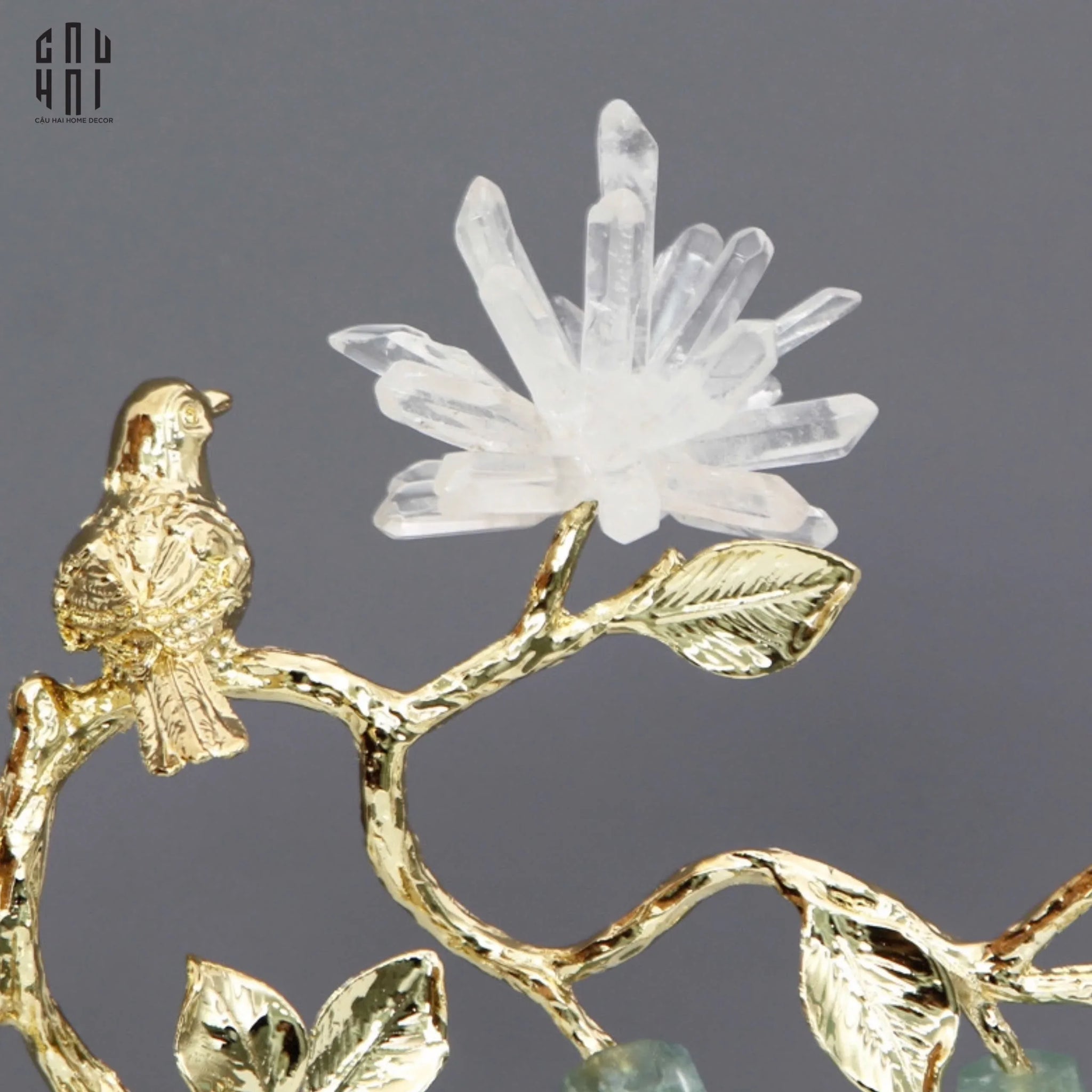 TƯỢNG NHÂN SÂM ĐÁ THẠCH ANH - ROOT OF IMMOTALITY-CẬU HAI HOME DECOR