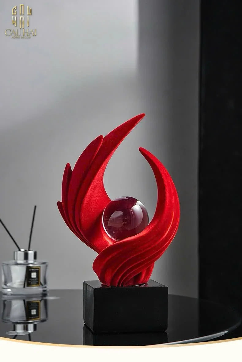 TƯỢNG NHUNG ĐỎ ETERNAL FLAME FW25 - CẬU HAI HOME DECOR
