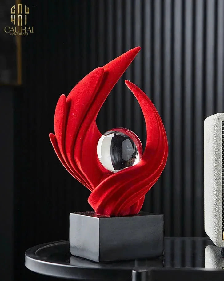 TƯỢNG NHUNG ĐỎ ETERNAL FLAME FW25 - CẬU HAI HOME DECOR