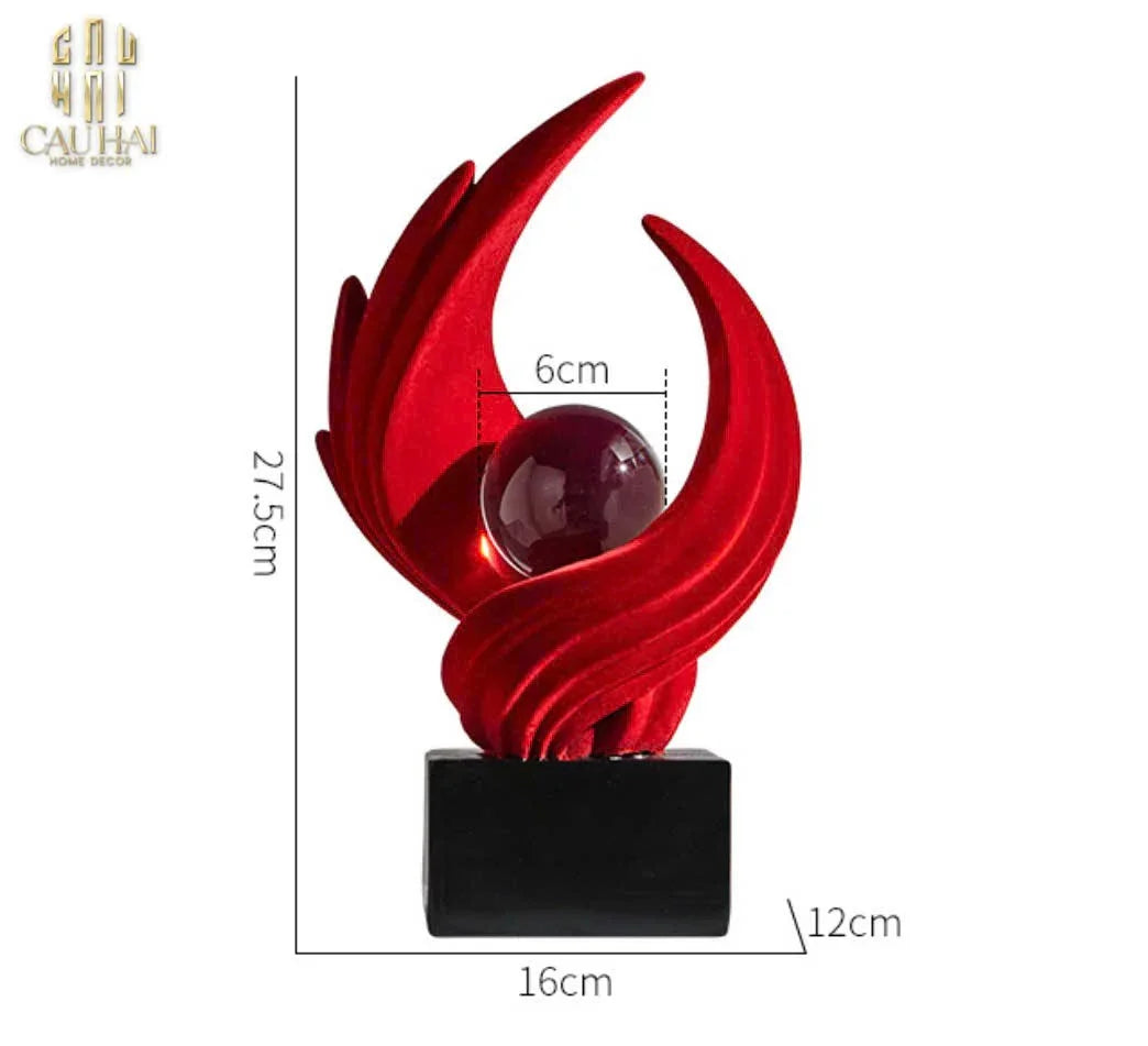 TƯỢNG NHUNG ĐỎ ETERNAL FLAME FW25 - CẬU HAI HOME DECOR