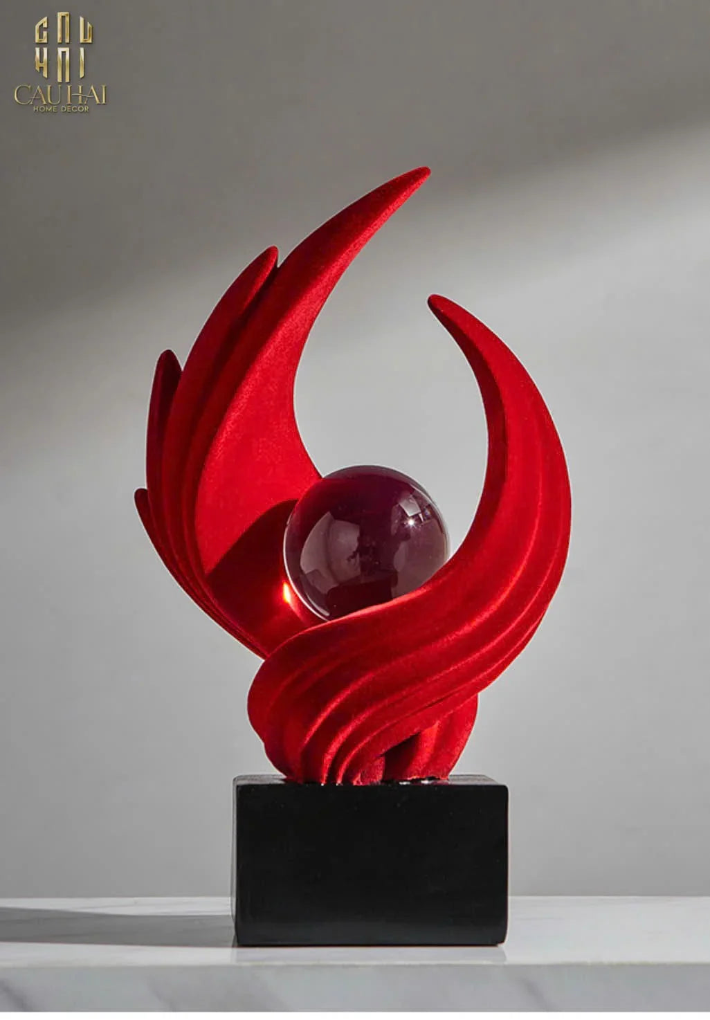 TƯỢNG NHUNG ĐỎ ETERNAL FLAME FW25 - CẬU HAI HOME DECOR