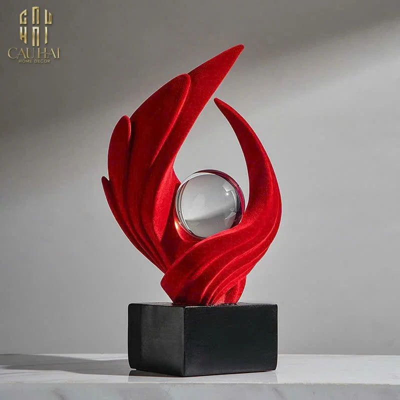 TƯỢNG NHUNG ĐỎ ETERNAL FLAME FW25 - CẬU HAI HOME DECOR