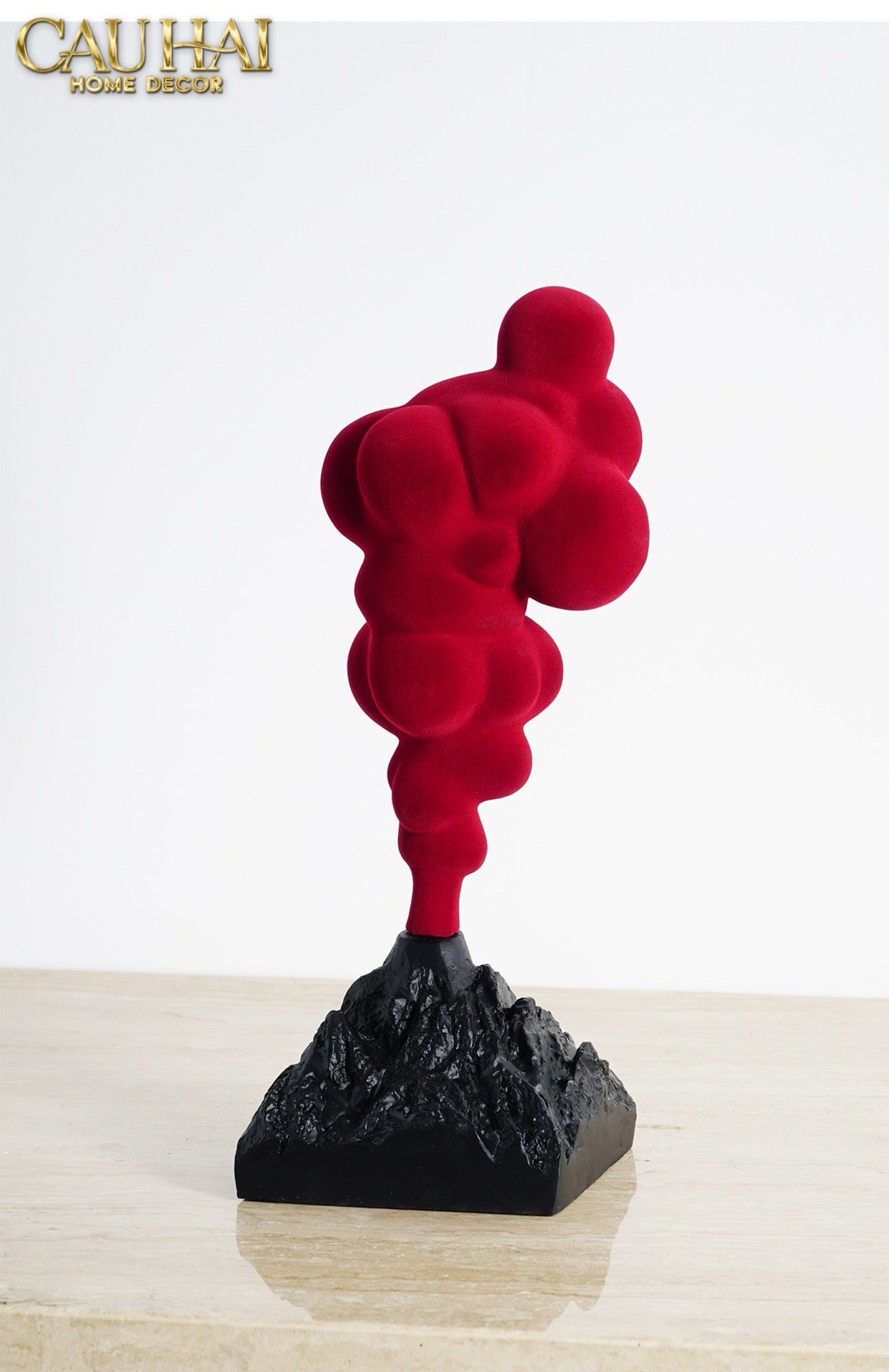 Tượng Nhung Đỏ Red Velvet Volcano Fw25 H36-CẬU HAI HOME DECOR