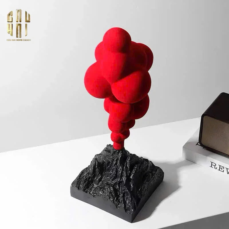 Tượng Nhung Đỏ Red Velvet Volcano Fw25 H36-CẬU HAI HOME DECOR