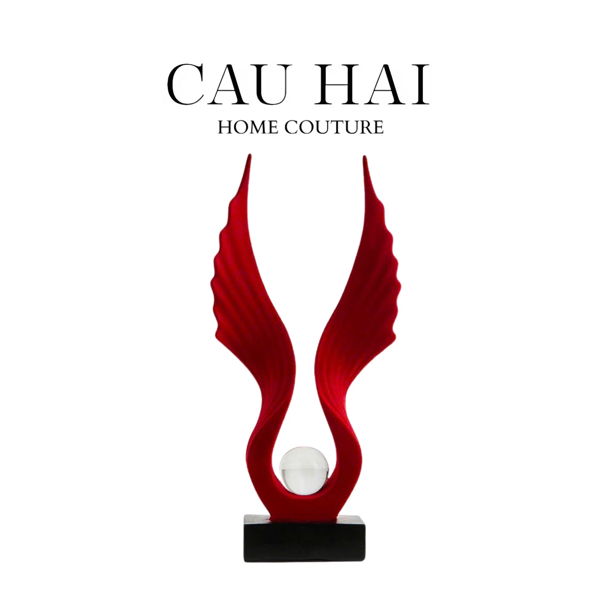 TƯỢNG NHUNG ĐỎ SCARLET WINGS FW25 - CẬU HAI HOME DECOR
