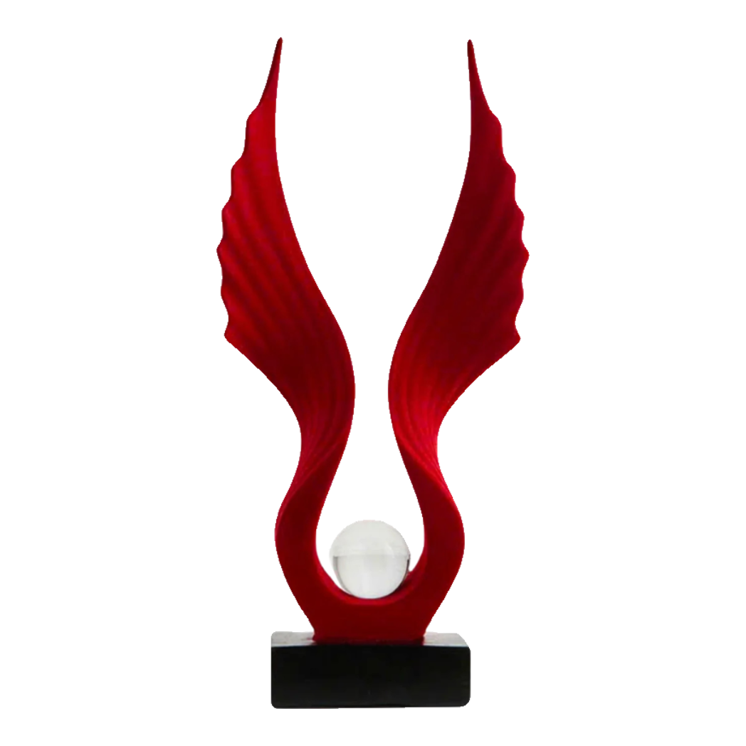 Tượng Nhung Đỏ Scarlet Wings Red Velvet 15x31-TƯỢNG TRANG TRÍ-Đối tác tại Trung Quốc theo từng đơn đặt hàng-CẬU HAI HOME DECOR