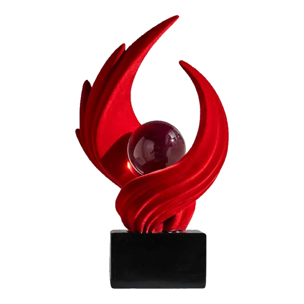 Tượng Nhung Đỏ Eternal Flame Red Velvet 16x12x27.5-TƯỢNG TRANG TRÍ-Đối tác tại Trung Quốc theo từng đơn đặt hàng-CẬU HAI HOME DECOR