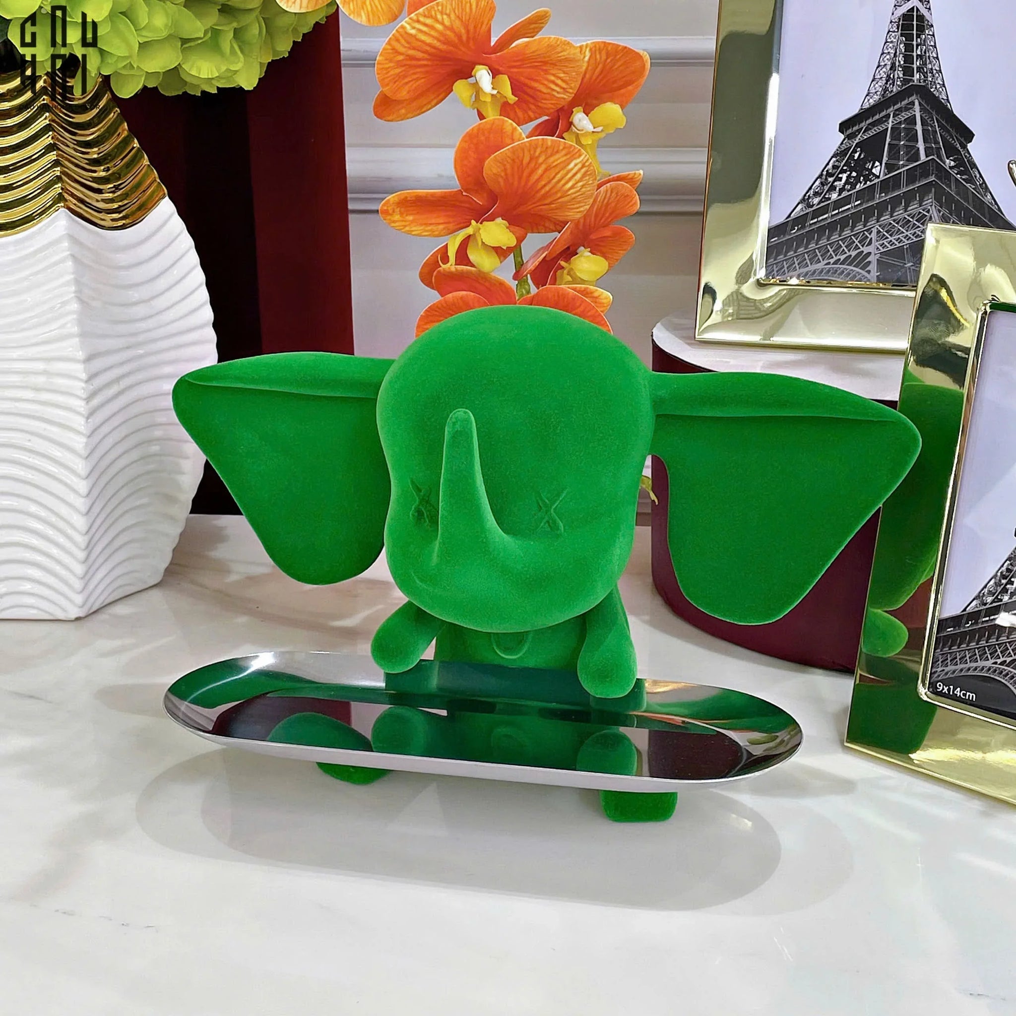 Tượng Nhung Voi - Figurine Ceramic Jade Velvet Elephant-CẬU HAI HOME DECOR