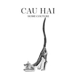 TƯỢNG PLATINUM STRETCHY CAT FW25-CẬU HAI HOME DECOR