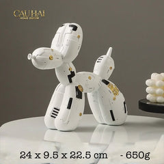 Tượng Puppy Balloon Pupp-X Mécanique Blanc / Noir-CẬU HAI HOME DECOR