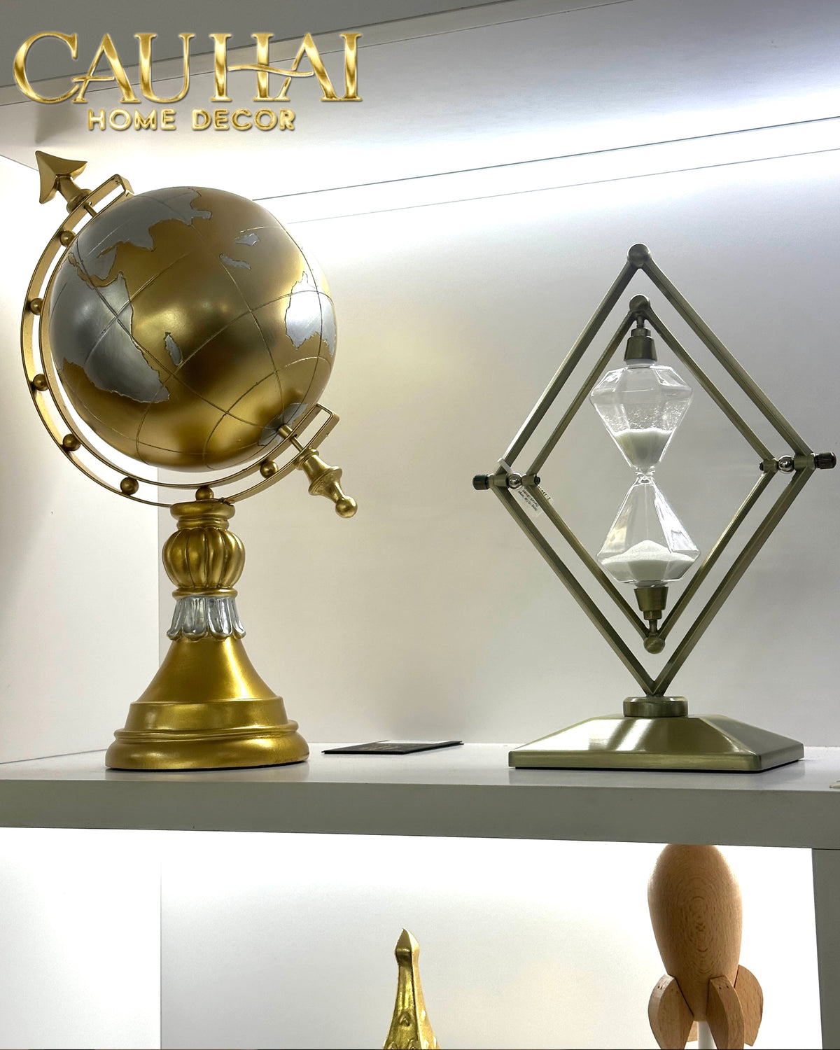 Đồng Hồ Cát Temps Diamant Gildded Mordern 30*20*10-Đồng hồ Cát-CẬU HAI HOME DECOR-CẬU HAI HOME DECOR
