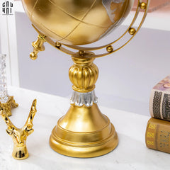Tượng Quả Địa Cầu Golden Woody Planet Ss25-CẬU HAI HOME DECOR