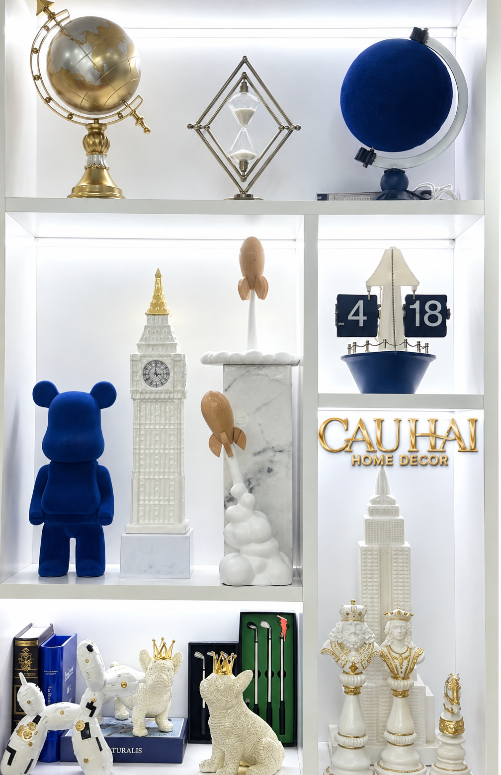 Tượng Nhung Velvet Blue Planet Ss25-TƯỢNG TRANG TRÍ-Đối tác tại Trung Quốc theo từng đơn đặt hàng-CẬU HAI HOME DECOR