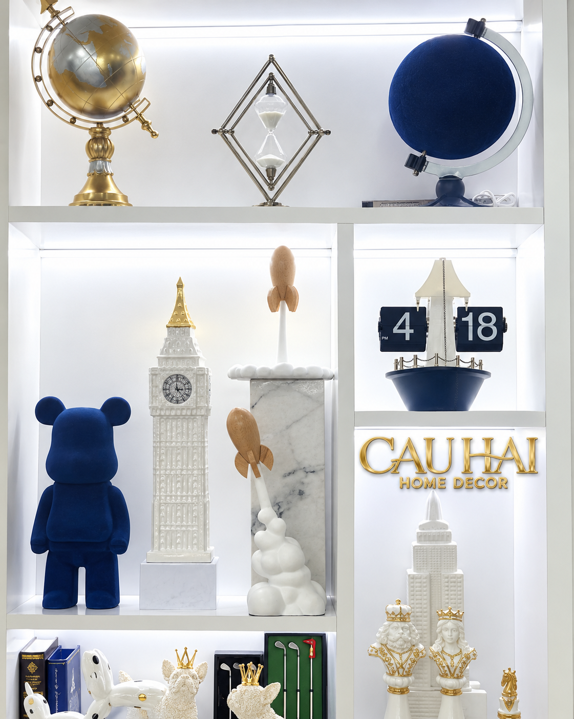 Tượng Nhung Velvet Blue Planet Ss25-TƯỢNG TRANG TRÍ-Đối tác tại Trung Quốc theo từng đơn đặt hàng-CẬU HAI HOME DECOR