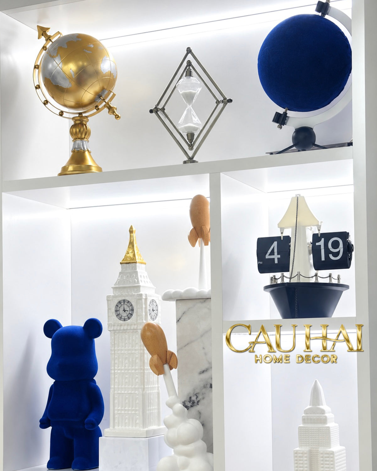 Tượng Nhung Velvet Blue Planet Ss25-TƯỢNG TRANG TRÍ-Đối tác tại Trung Quốc theo từng đơn đặt hàng-CẬU HAI HOME DECOR