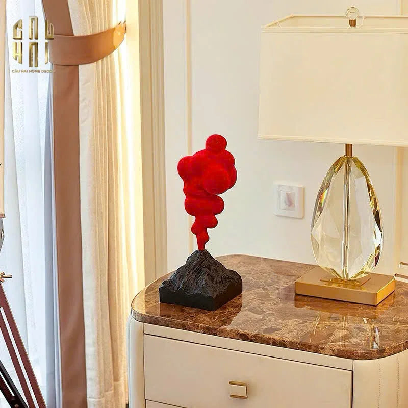 TƯỢNG RED VELVET VOLCANO FW25 H36 - CẬU HAI HOME DECOR