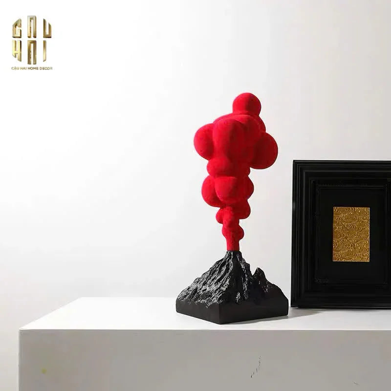 TƯỢNG RED VELVET VOLCANO FW25 H36 - CẬU HAI HOME DECOR