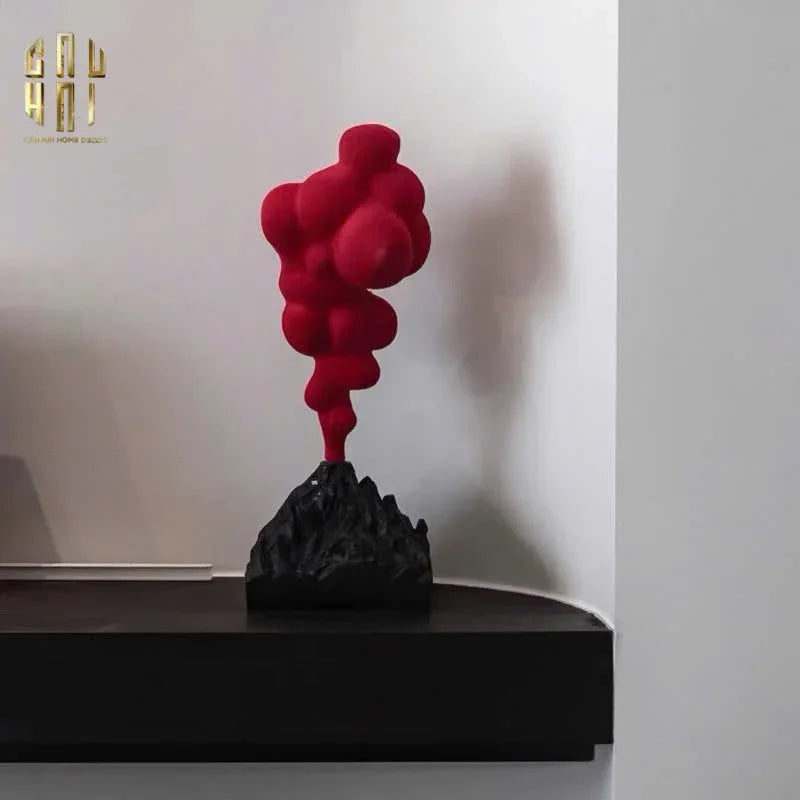 TƯỢNG RED VELVET VOLCANO FW25 H36 - CẬU HAI HOME DECOR
