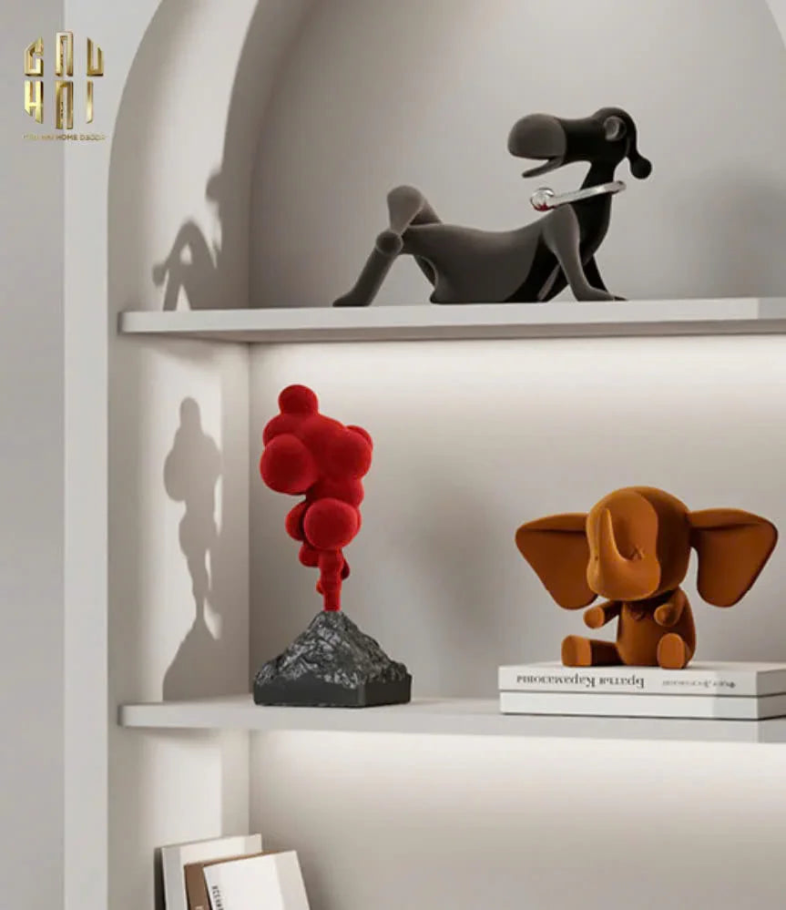 TƯỢNG RED VELVET VOLCANO FW25 H36 - CẬU HAI HOME DECOR