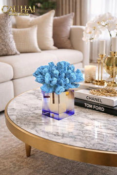 Tượng San Hô Đại Dương Blue Cristalleries Nautical Azure Coral Sculptures 15x20-CẬU HAI HOME DECOR