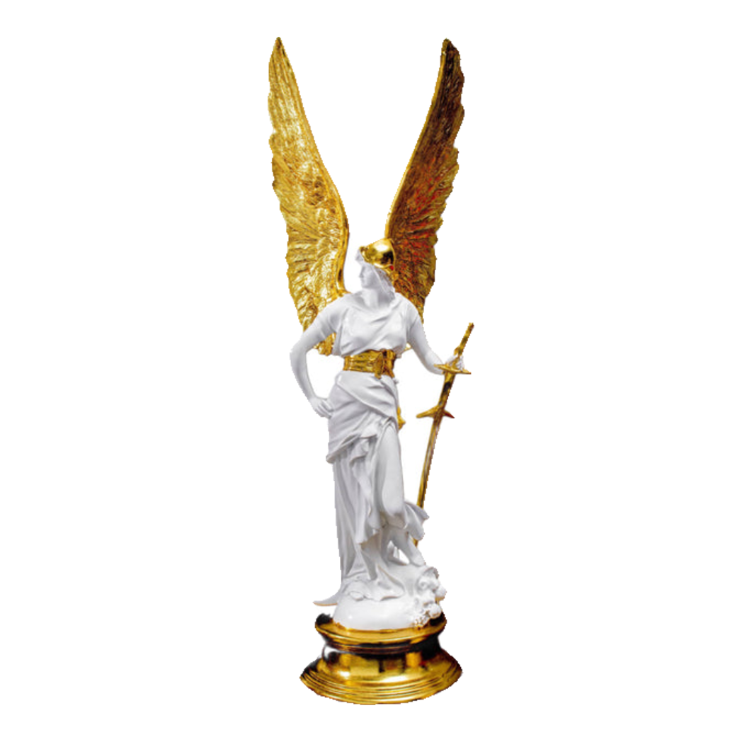 Maison Couture - Tượng Thiên Thần Dát Vàng Gilded Drapery Archangel Sculptures 31x23x86cm-TƯỢNG TRANG TRÍ-CẬU HAI HOME DECOR-CẬU HAI HOME DECOR