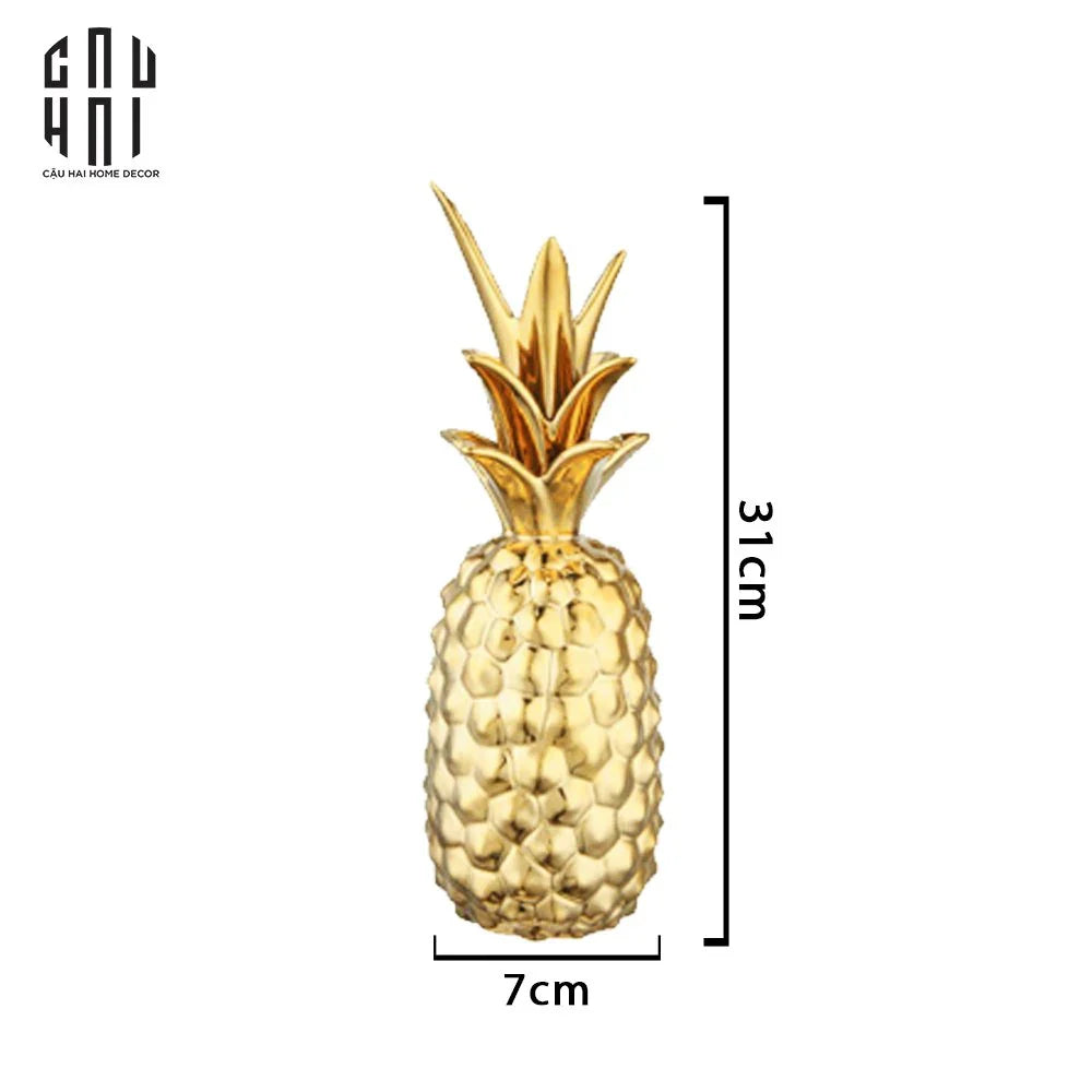 TƯỢNG TRÁI THƠM GOLDEN PINEAPPLE PREMIUM - CẬU HAI HOME DECOR