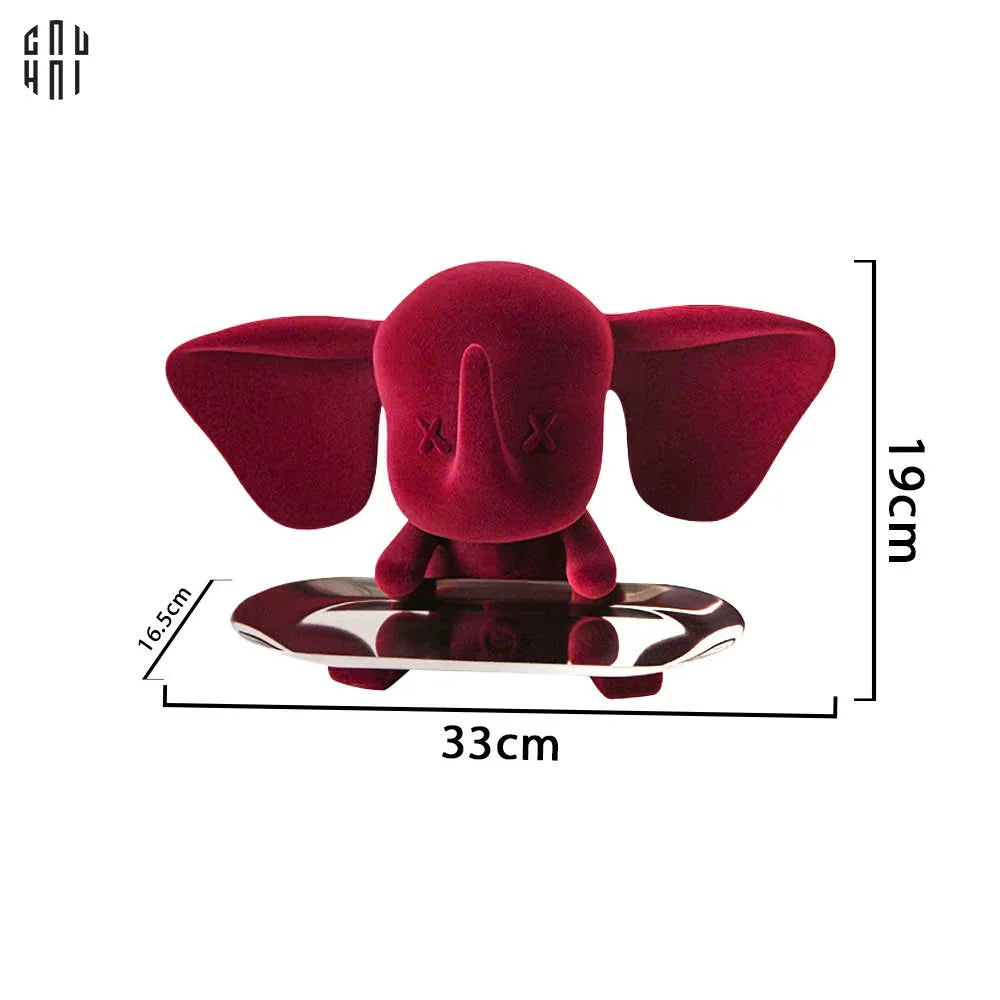 TƯỢNG VOI - FIGURINE CERAMIC BORDEAUX VELVET ELEPHANT - CẬU HAI HOME DECOR