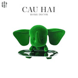 TƯỢNG VOI - FIGURINE CERAMIC JADE VELVET ELEPHANT - CẬU HAI HOME DECOR