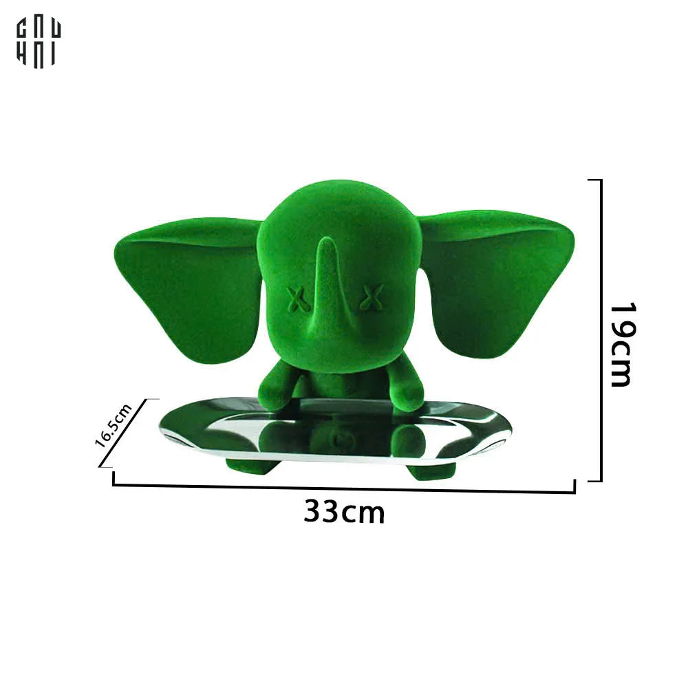 TƯỢNG VOI - FIGURINE CERAMIC JADE VELVET ELEPHANT - CẬU HAI HOME DECOR