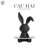 TƯỢNG THỎ FIGURINE MODERN ART TOY BLACK LAPIN UP-CẬU HAI HOME DECOR