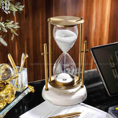 Tượng Trang Trí Đồng Hồ Cát Devian Marble Premium 17x30-CẬU HAI HOME DECOR