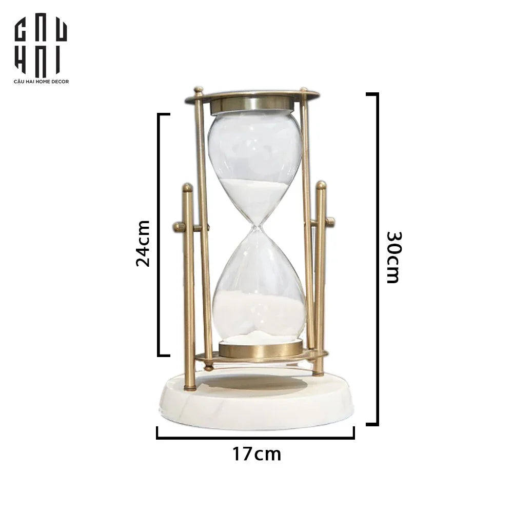 Tượng Trang Trí Đồng Hồ Cát Devian Marble Premium 17x30-Đồng hồ Cát-CẬU HAI HOME DECOR-CẬU HAI HOME DECOR