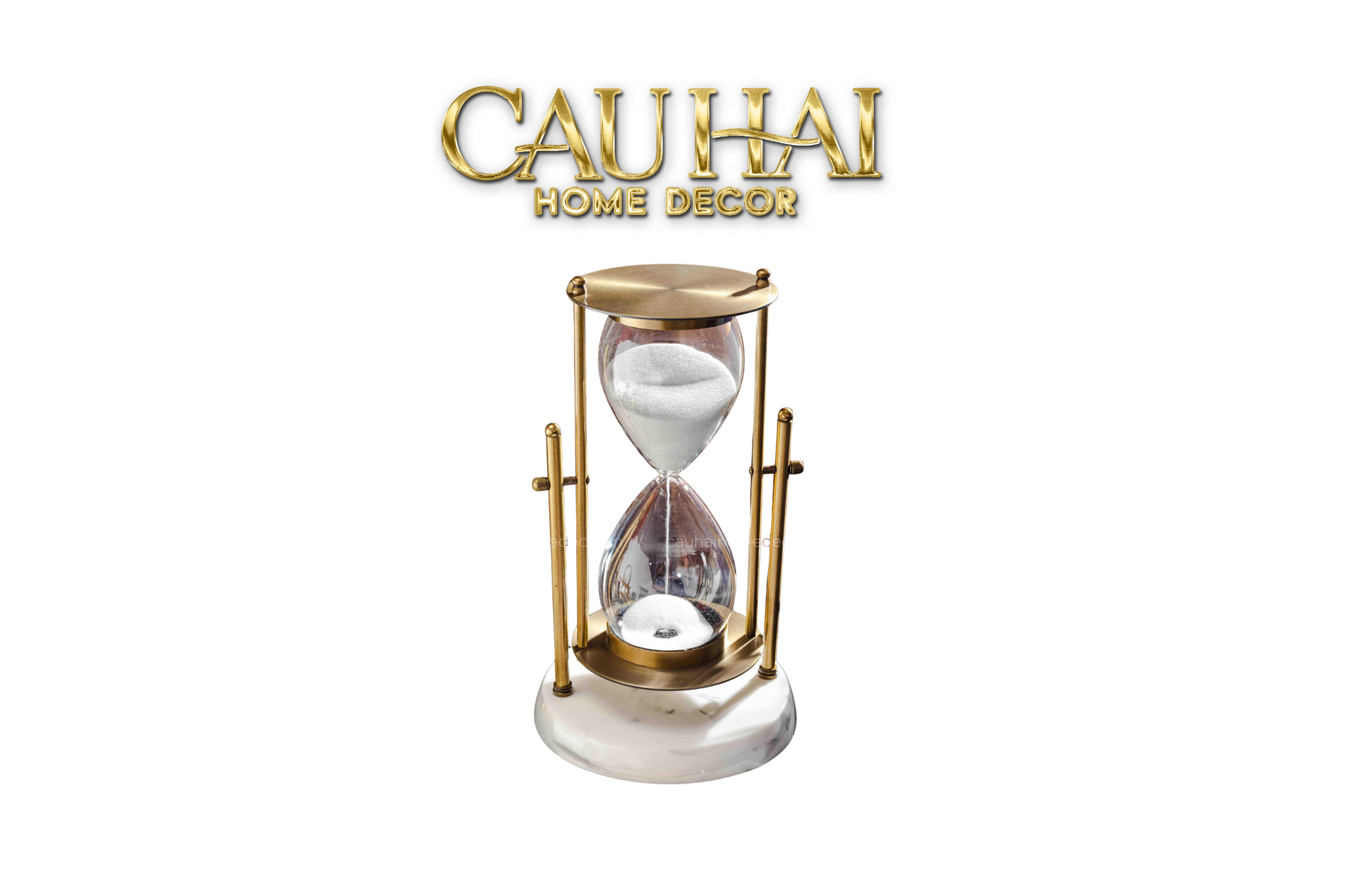 Tượng Trang Trí Đồng Hồ Cát Devian Marble Premium 17x30-CẬU HAI HOME DECOR