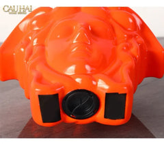 Tượng Trang Trí Đựng Đồng Xu - Couture V Class Money Bank Medusa Signature Orange 18x14-CẬU HAI HOME DECOR