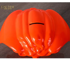 Tượng Trang Trí Đựng Đồng Xu - Couture V Class Money Bank Medusa Signature Orange 18x14-CẬU HAI HOME DECOR