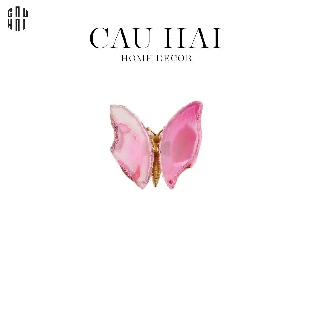 Tượng Trang Trí Onyx Butterfly - Pink-CẬU HAI HOME DECOR
