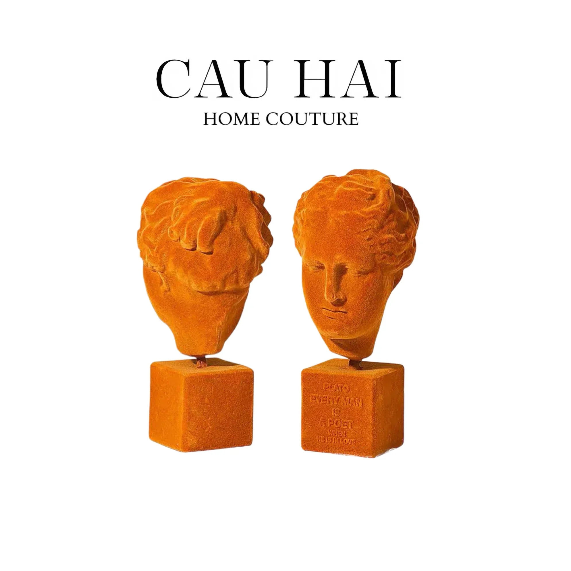 TƯỢNG VELVET PLATO QUOTE BUST FW25-CẬU HAI HOME DECOR