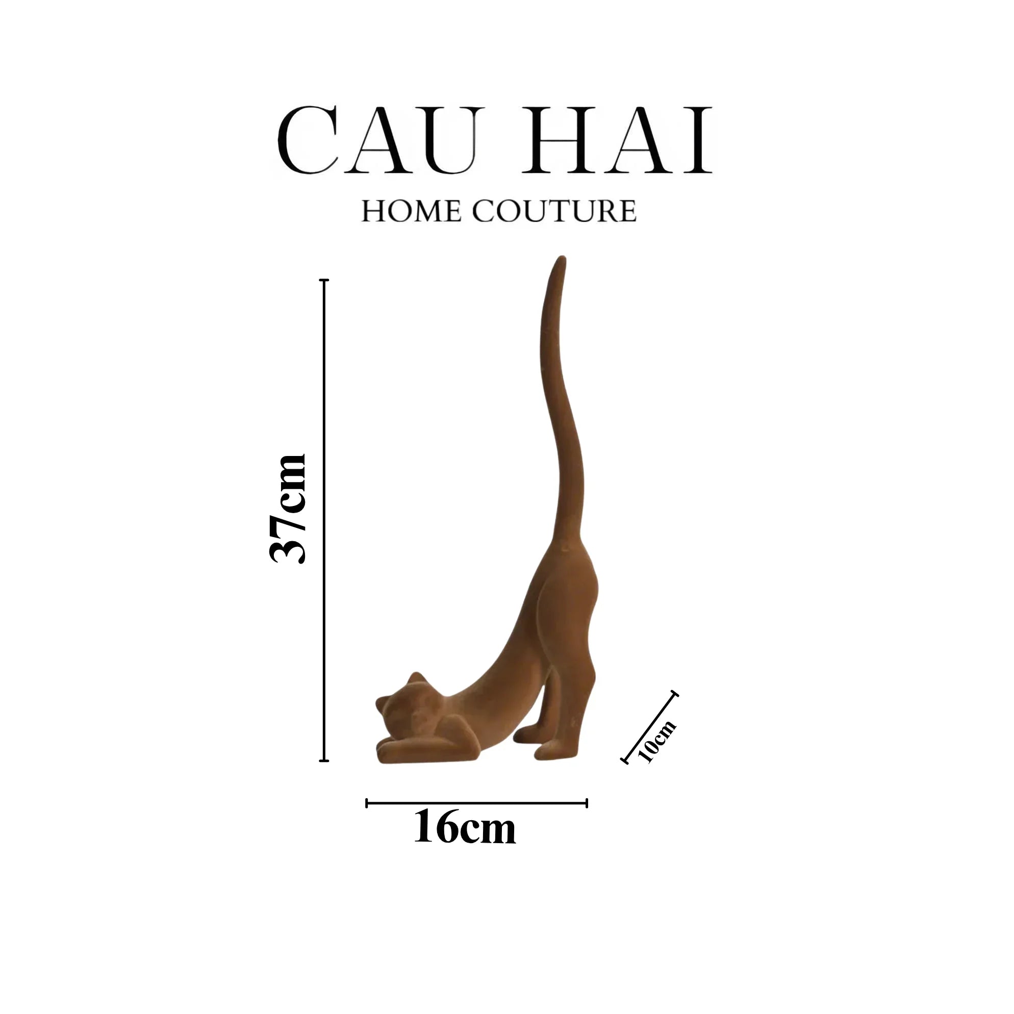 TƯỢNG VELVET STRETCHY CAT FW25-CẬU HAI HOME DECOR