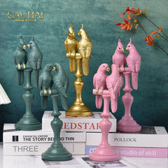 Tượng Vẹt Mào Duo Cockatoo H28 Aurum-CẬU HAI HOME DECOR