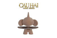 Tượng Voi Figurine Beige Velvet Toffee - Nova Elephas H27-CẬU HAI HOME DECOR