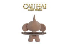 Tượng Voi Figurine Beige Velvet Toffee - Nova Elephas H27-CẬU HAI HOME DECOR