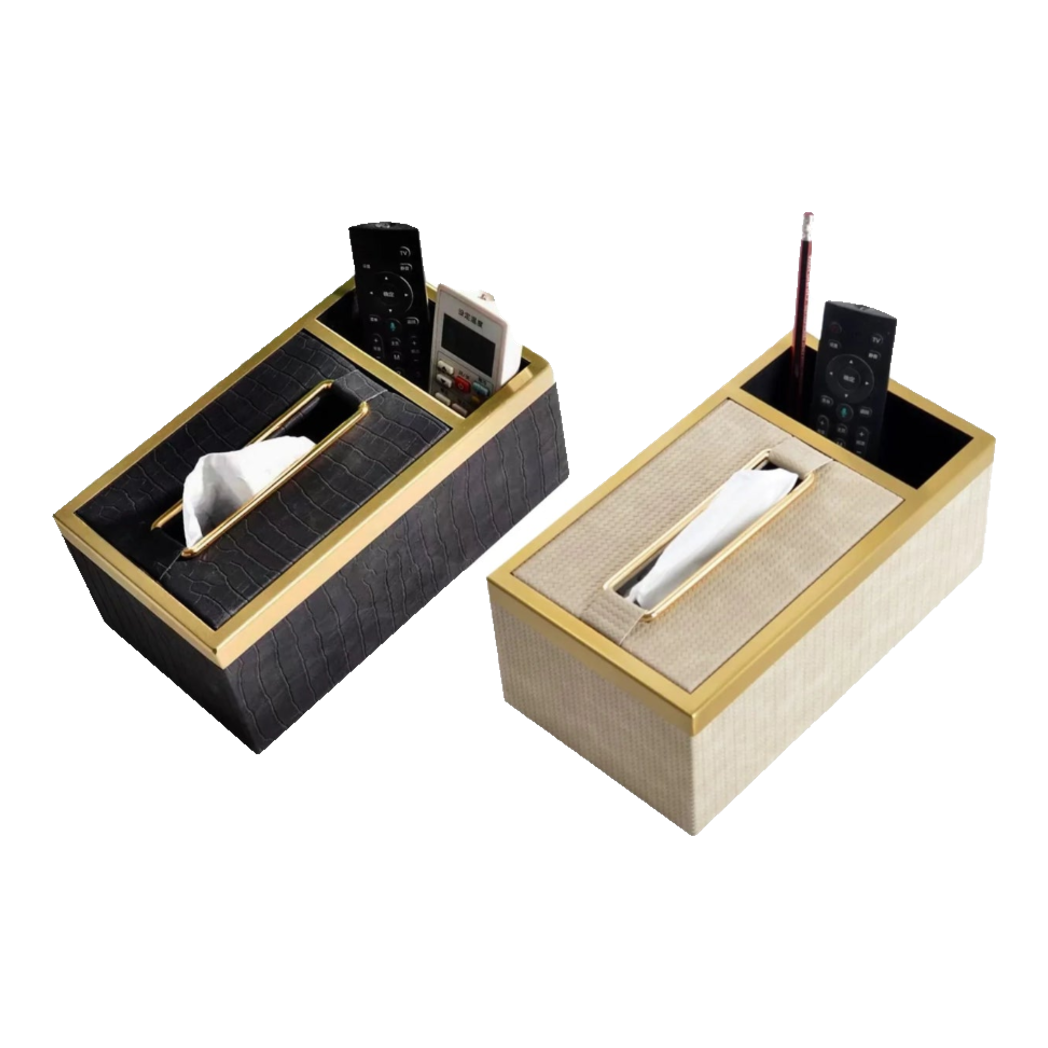 Maison Couture - Hộp Khăn Giấy Balvin Prestige Class Oakwood Leather - Noir / Crème 14x25-HỘP KHĂN GIẤY-Đối tác tại Trung Quốc theo từng đơn đặt hàng-CẬU HAI HOME DECOR