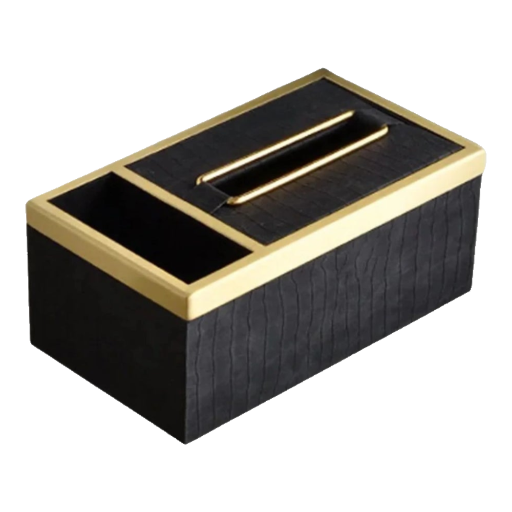 Maison Couture - Hộp Khăn Giấy Balvin Prestige Class Oakwood Leather - Noir / Crème 14x25-HỘP KHĂN GIẤY-Đối tác tại Trung Quốc theo từng đơn đặt hàng-Noir-CẬU HAI HOME DECOR