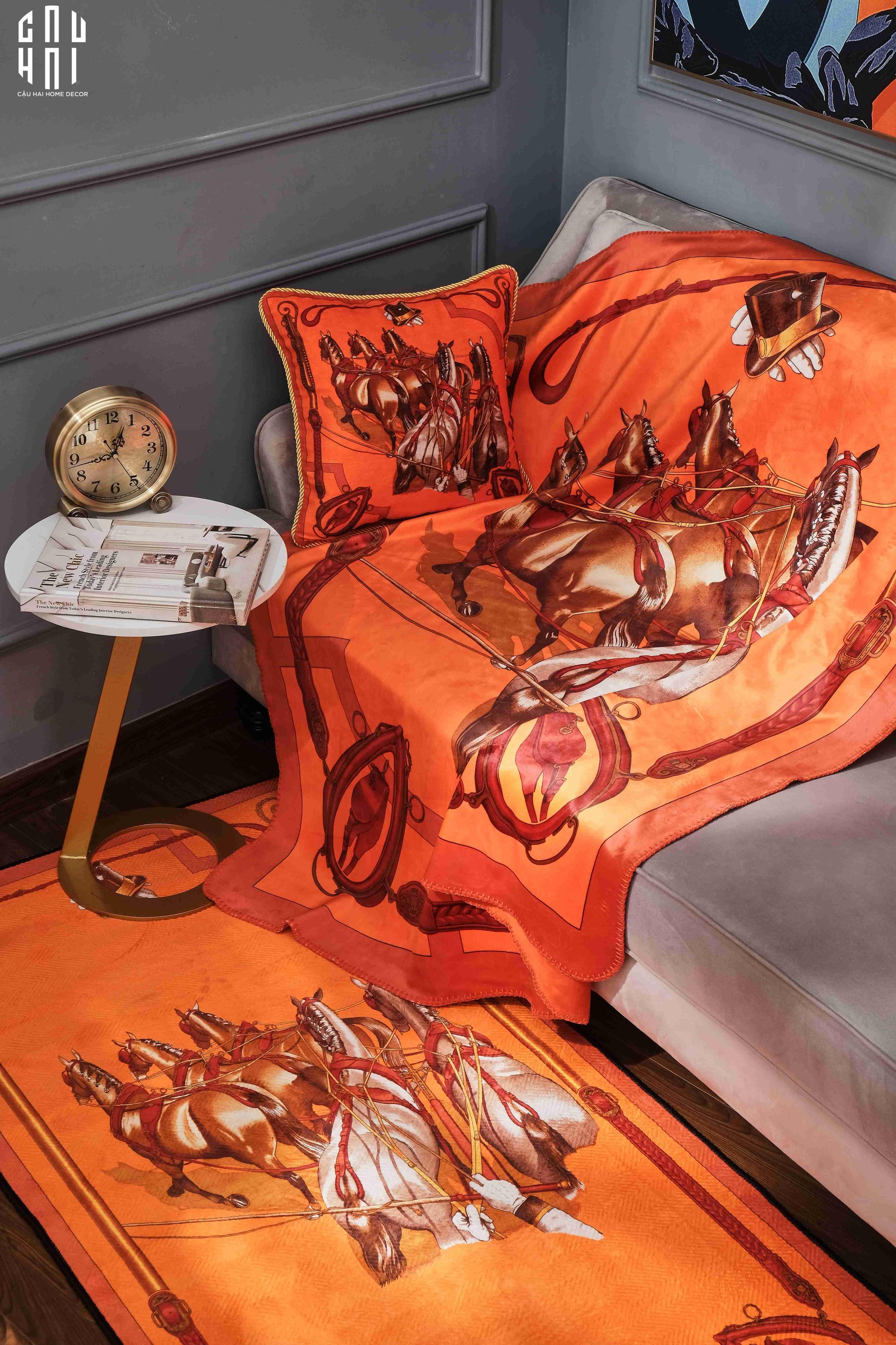 VELVET BEDDING RUG LE CHARIOT 1M6-CẬU HAI HOME DECOR