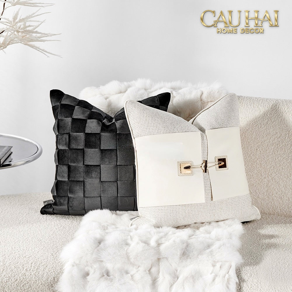 Vỏ Gối Bouclé Lock Atelier Ivory 45x45-VỎ GỐI SOFA-CẬU HAI HOME DECOR-CẬU HAI HOME DECOR